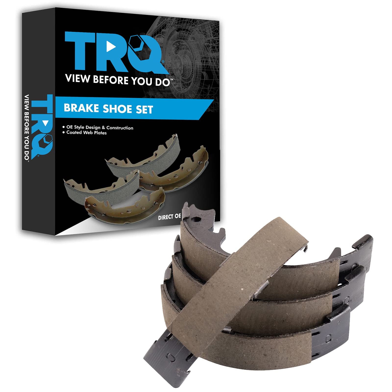 TRQ Rear Parking Brake Shoe Set