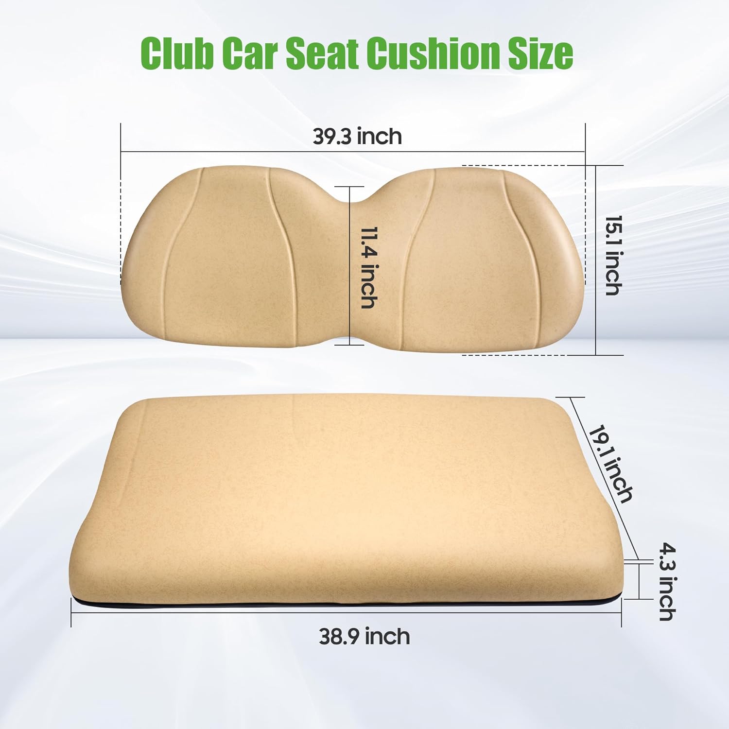 10L0L Golf Cart Front Seat Cushion & Backrest Kit for Club Car Precedent 2004-2011, Club Car Replacement Deluxe Bottom & Backrest Kit