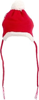 The Worthy Dog Santa Knit Hat, Warm Dog Beanie With Ear Holes, Cozy Dog Cap with Tassel, Keeps Dogs Comfy on Cold Days, Fits Small Size Dogs, Red