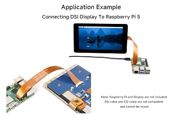 Official Pi DSI Display FPC Flexible Cable Compatible with Raspberry Pi 5, 22Pin to 15Pin, Suitable for RPi 5 Connecting to DSI Display Screen (200mm Length)