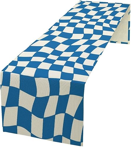 Miniatura 44 de Camino de mesa de mediados de siglo, bandera retro atómica Starburst de los años 50 abstracto geométrico espacio decoración de mesa para el hogar,