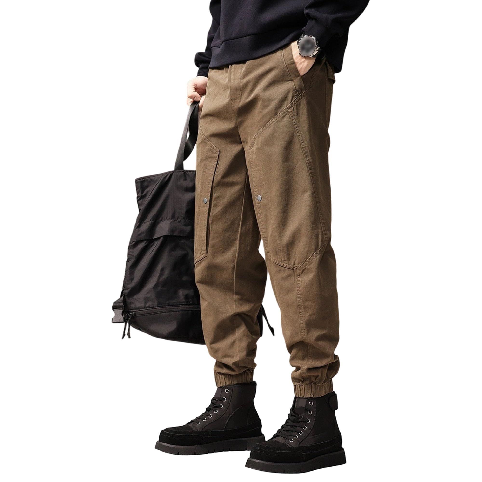 Pantaloni casual da uomo retrò cargo dritti alla caviglia