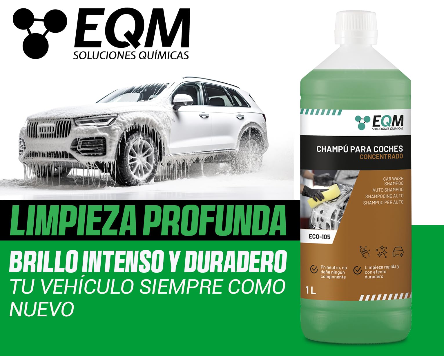 Champú Concentrado para Coche ECO-105 1L pH Neutro