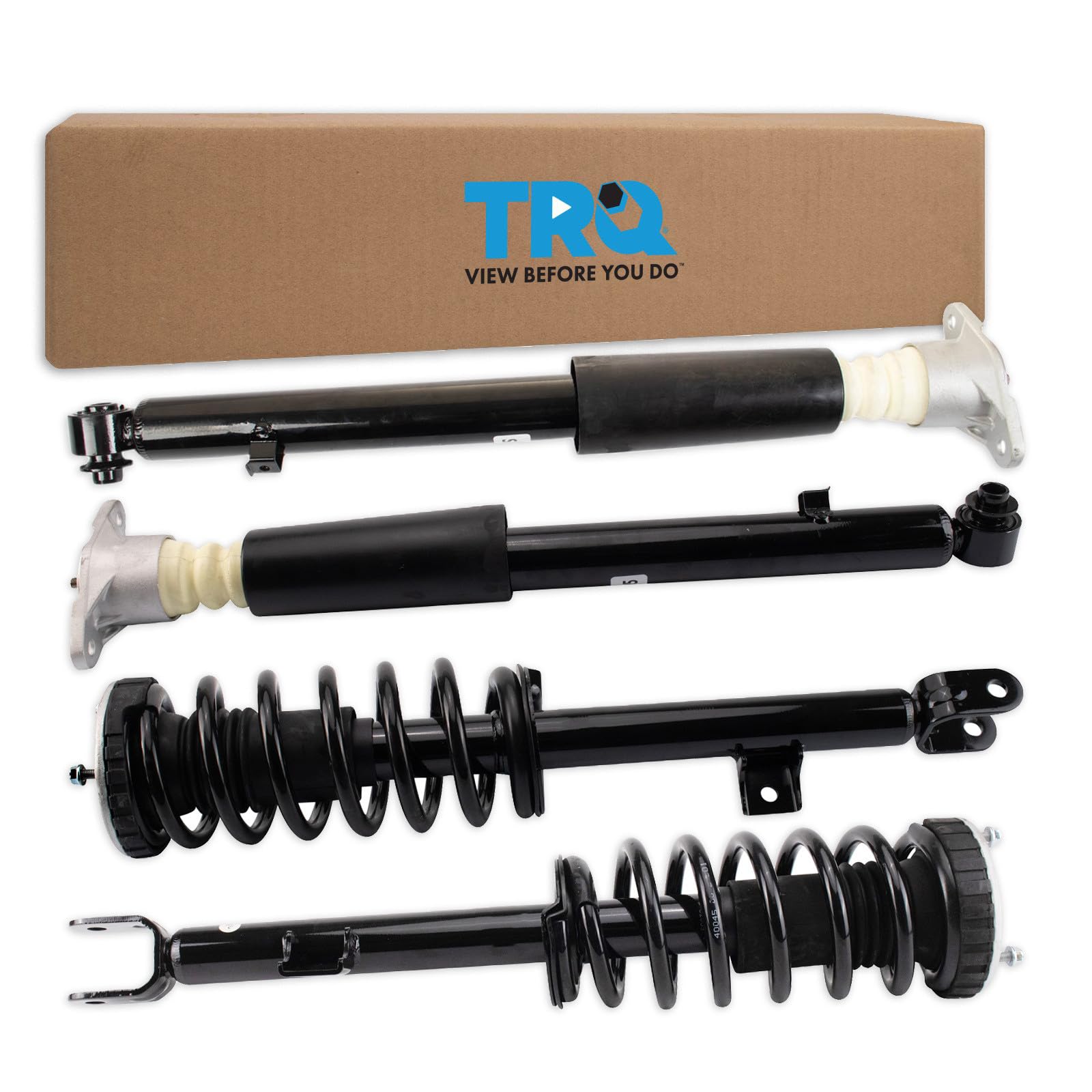 TRQ Front and Rear Complete Strut Assembly &amp; Shock Absorber Kit Complete Strut &amp; Coil Spring Assembly Compatible with 2017 Genesis G80 2015-2016 Hyundai