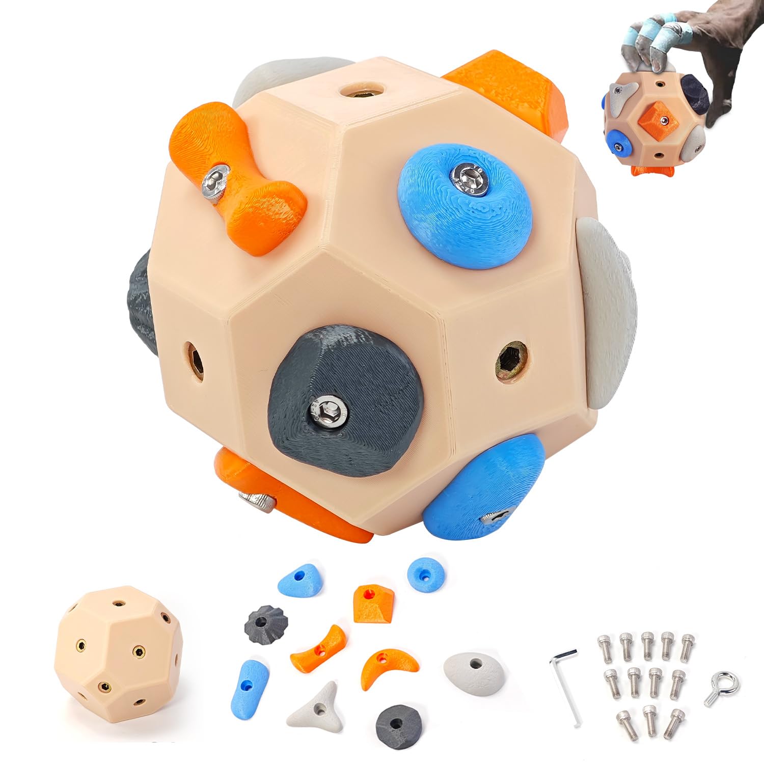 Handcrafted Boulder Blocks for Climbers 3D Rock Climbing Ball Build Strength and Precision Finger Training Tool Climbing Gifts for Rock Climbers