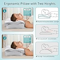 Vista 6 de Cervical Pillow for Neck Pain Relief, Ergonomic Neck Pillow for Sleeping Contour Memory Foam Pillows, Orthopedic Bed Pillow for Side Back Stomach