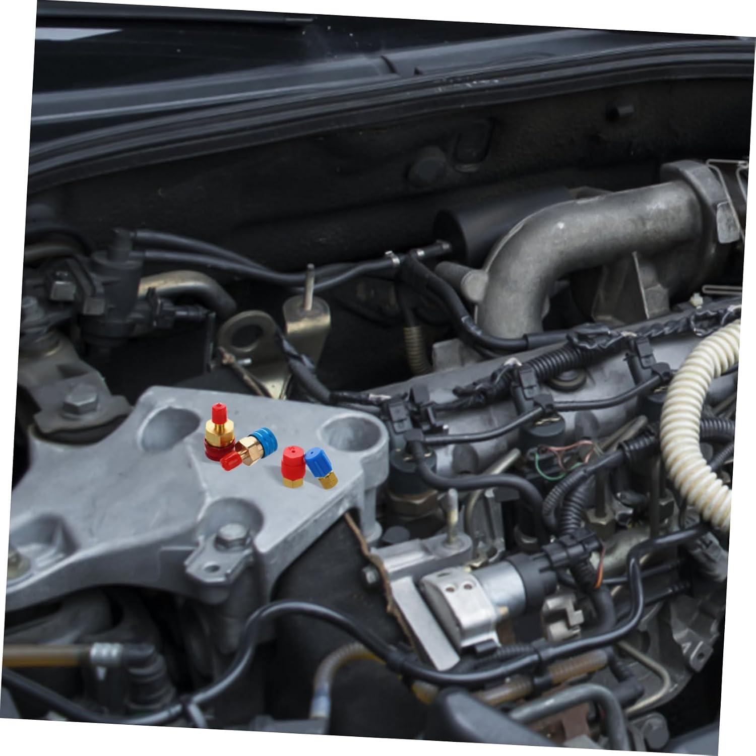1Set Quick Coupler Adapter Kit for High Low Pressure Recharge Durable Adapter for Car Systems Prevents Leakage and Ensures