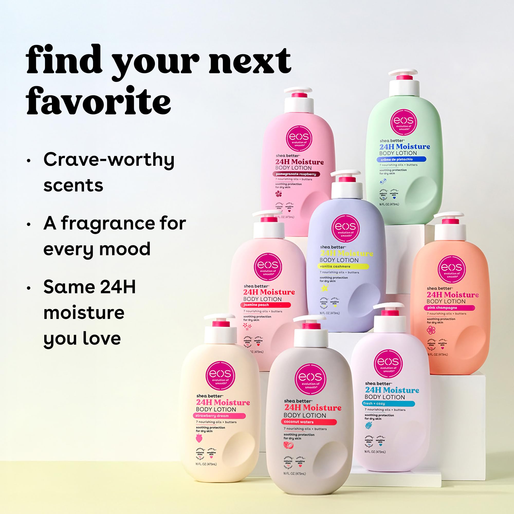 eos Shea Better Body Lotion Pomegranate Raspberry, 24-Hour Moisture Skin Care, Lightweight & Non-Greasy, Natural Shea, Vegan, 16 fl oz: Coconut Waters 16 Fl Oz (Pack of 1)