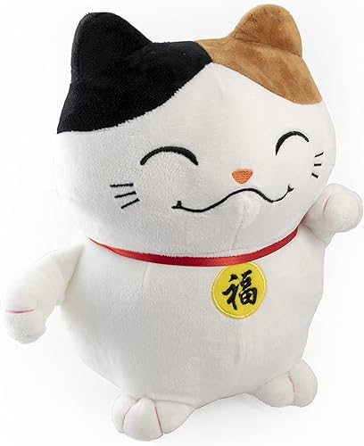 Miniatura 2 de Mango Steam Adorable peluche Kawaii Lucky Cat de 11 pulgadas con brazo agitador, suave e hipoalergénico (blanco)