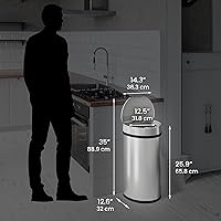 Vista 6 de iTouchless Cubo de basura semicircular de 13 galones con sensor de apertura extra ancha sin contacto con sistema de control de olores, cubo