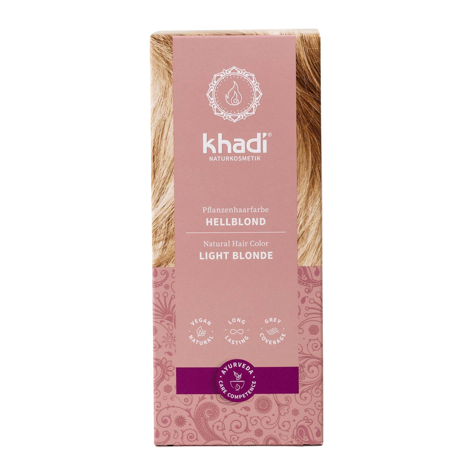 khadi HELLBLOND Pflanzenhaarfarbe - Haarfarbe für strahlendes Weizenblond bis zu warmem, goldenem Honigblond - 100% pflanzlich & natürlich - 100g