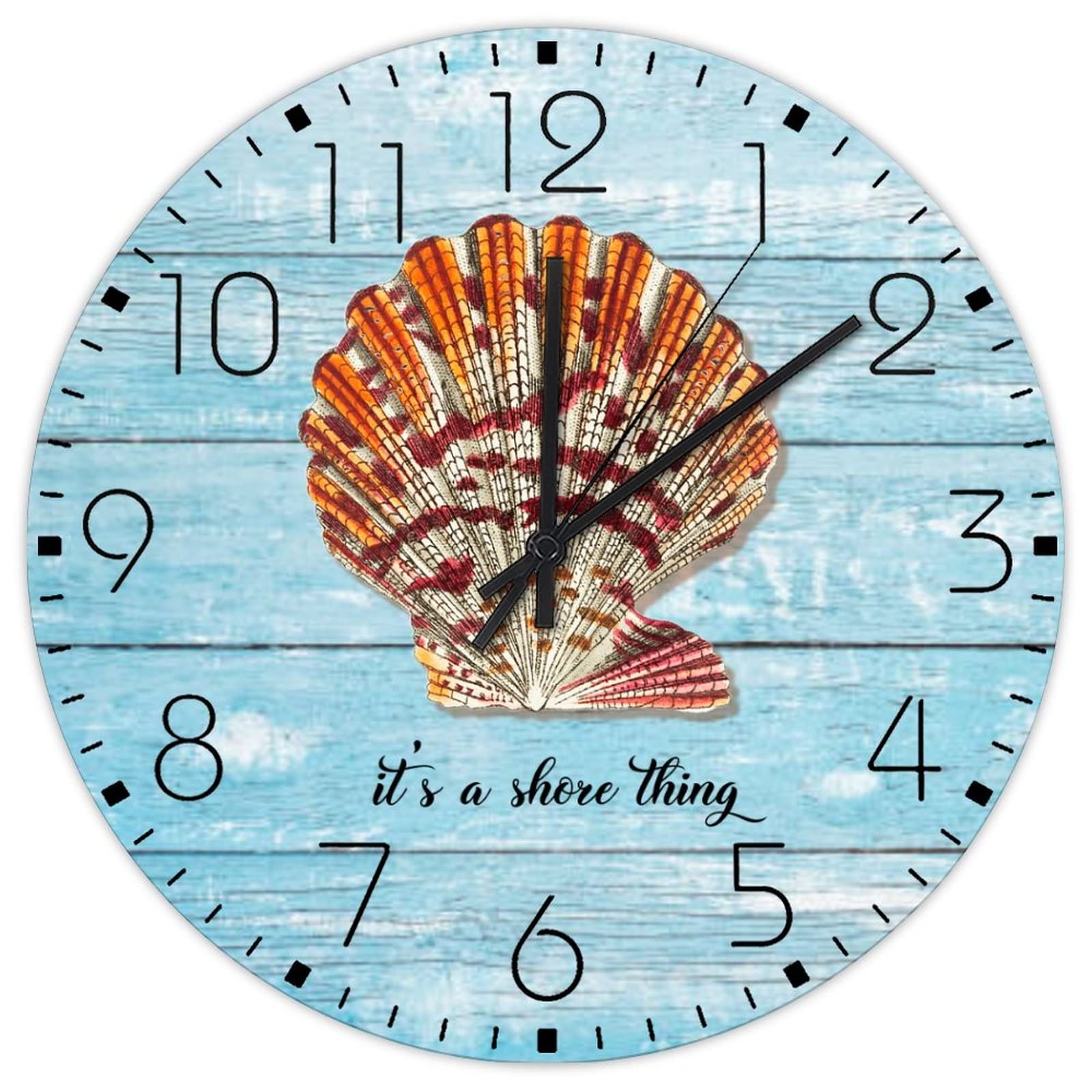 Horloge murale en bois vintage sans tic-tac finitions artisanales