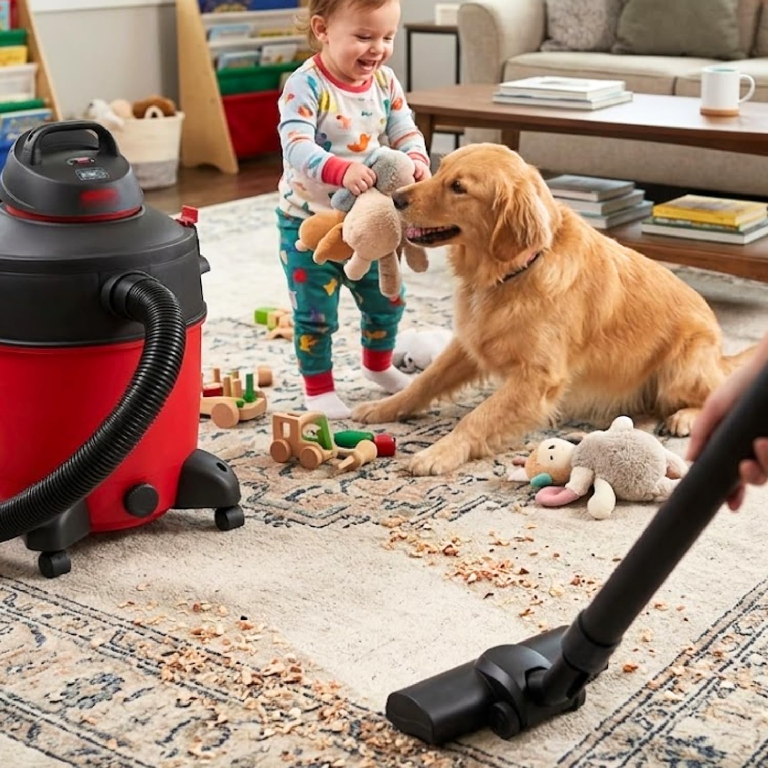 for Shop Vac Turbo Brush Head Vacuum Attachment for Rugs/Low-Pile Carpet/Hard Floor with Universal Hose Adapter Kit Fits 1-1/4'', 1-1/2'', 2-1/4'' & 1-3/8'' Hoses, Attachments for Pet Hair Removal