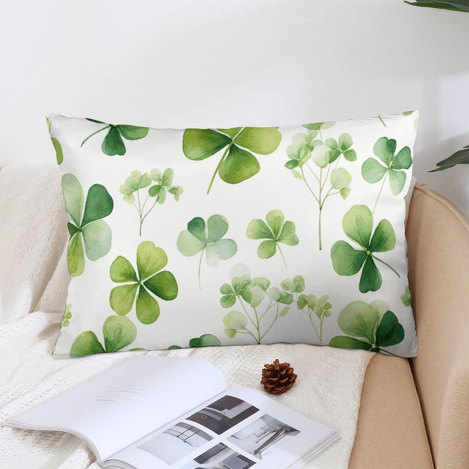 NTVOWPZO Decoration Throw Pillow Covers 12 "x20 Pillowcases Covers Clover Soft Pillowcases Modern Farmhouse Home Decor Sofa Cushions Covers for Couch Bed Living Room