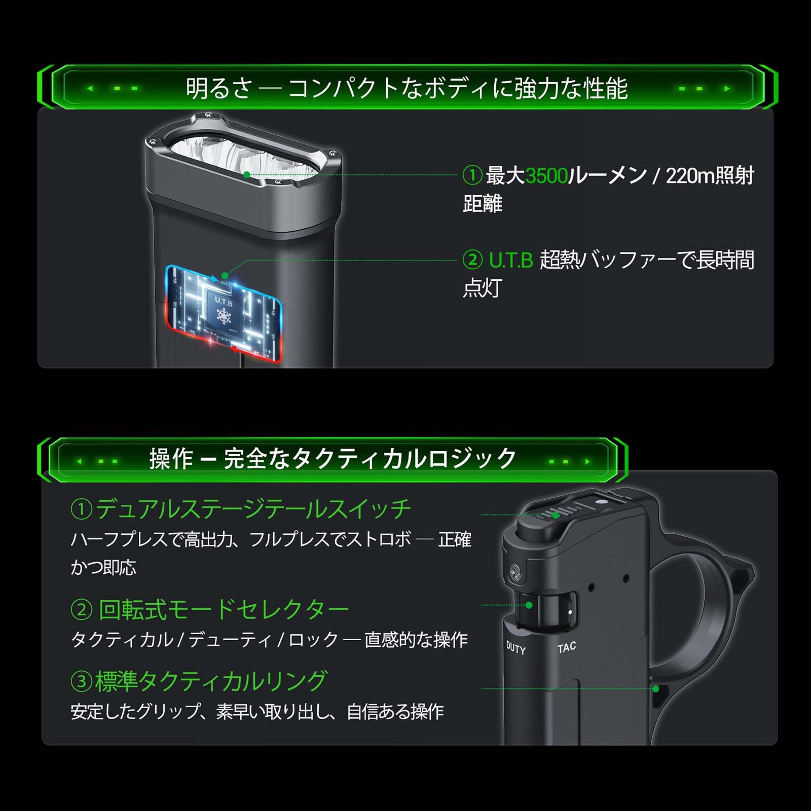 Amazon.co.jp: NEXTORCH TA70 EDC 懐中電灯 高輝度 3500ルーメン