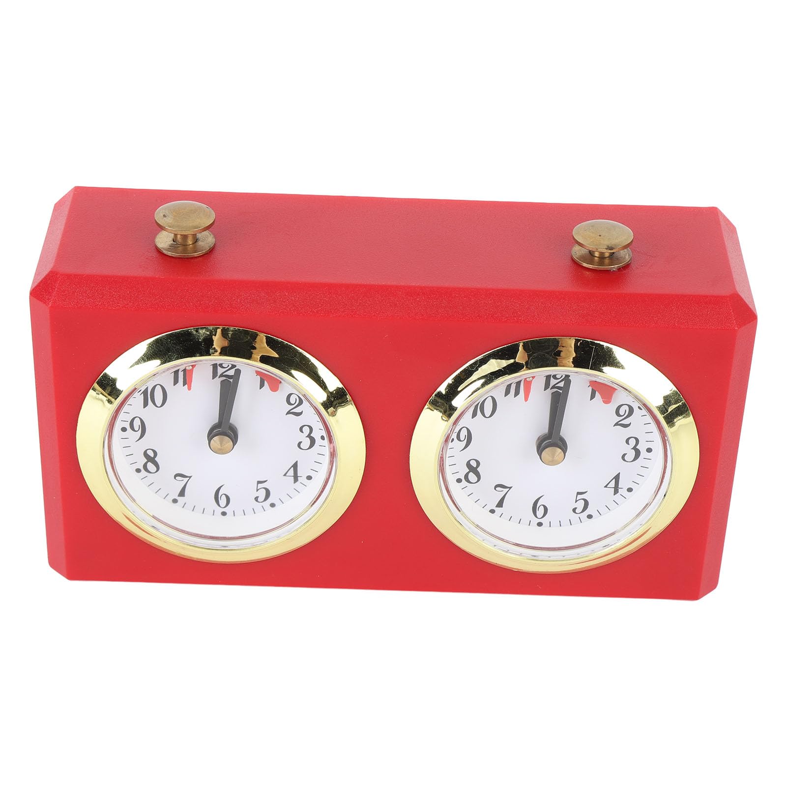 Mechanische Schachuhr, analoger Aufzieh-Schachtimer mit großen Zifferblättern für internationales Schach, chinesisches Schach und Go, Vintage-Wettkampfspieluhr für Turniere und den (Rot)