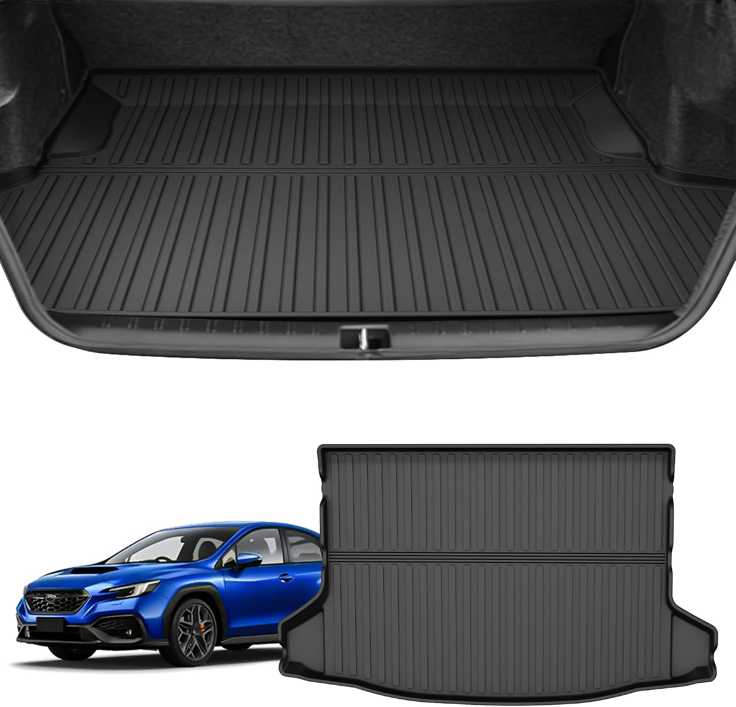 AOMSAZTO Cargo Liner Fit for Subaru Crosstrek 2016-2017/XV Crosstrek 2013-2015/Impreza 2012-2016 (Not fit Sedan), All Weather Durable Waterproof Trunk Mat,Black