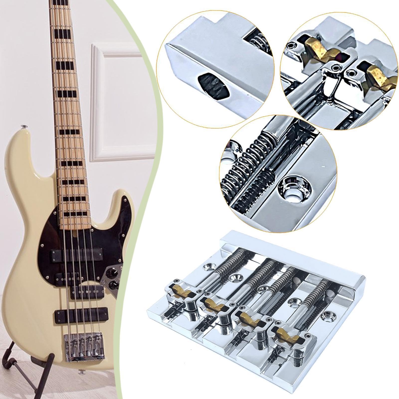 Puente para Bajo de con Tornillos de Montaje Metálicos, Fácil Ajuste, Accesorio para Reparación de Instrumentos Musicales de