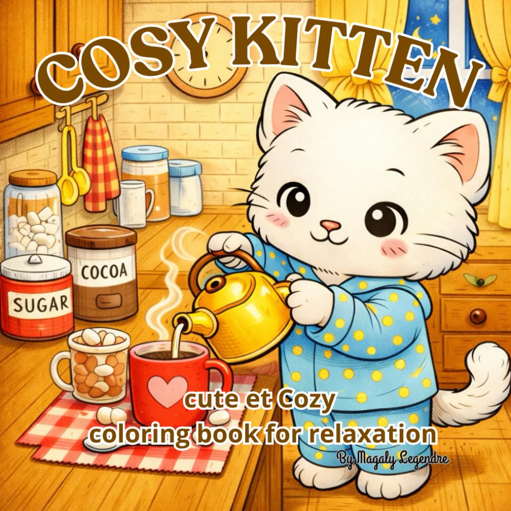 COSY KITTEN: Cute et Cozy Coloring book for relaxation (Cozy Life & Interiors)