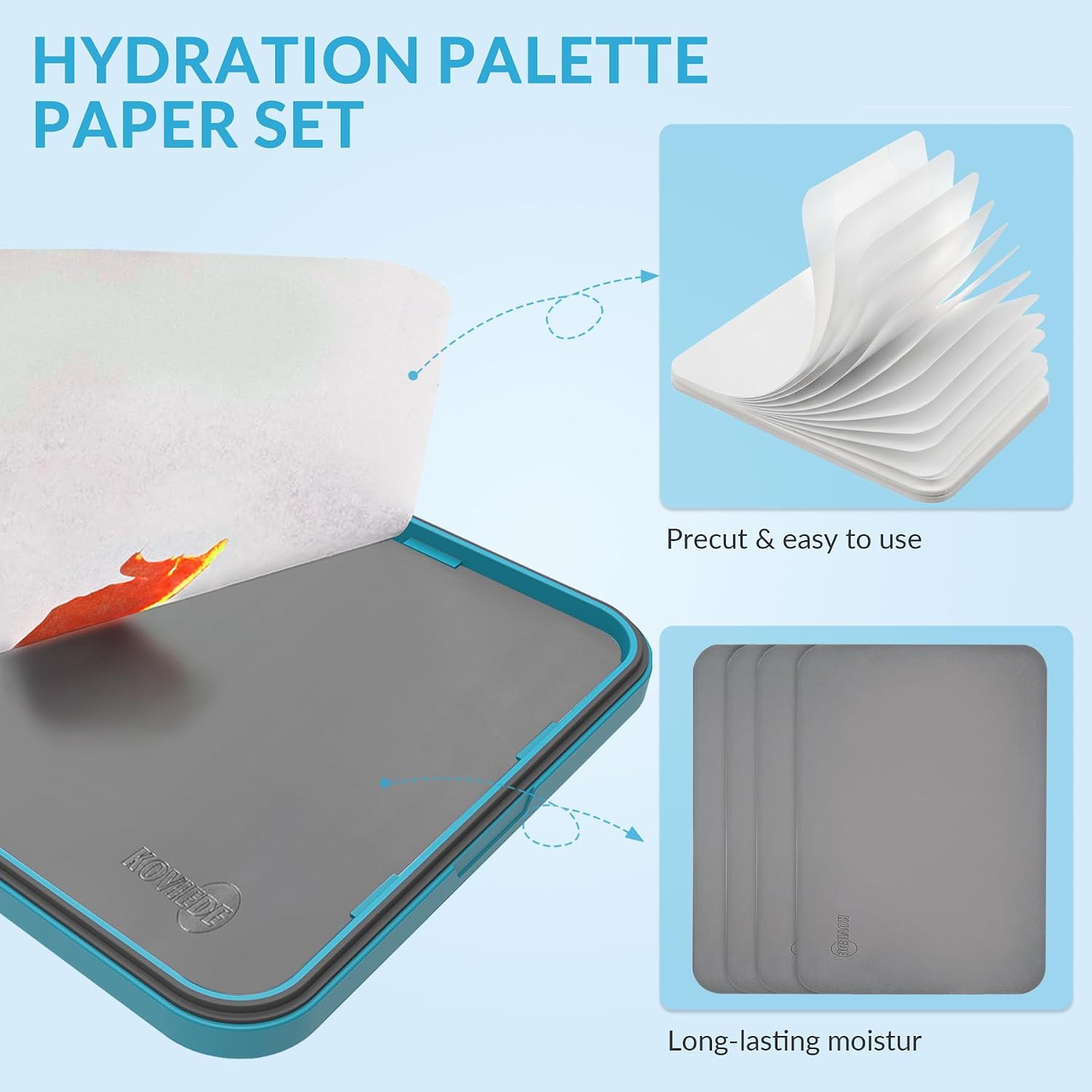 4 Pack Wet Palette Sponges and 100 Sheets Wet Palette Paper Refills – Keeps Paint Fresh for Miniature, Model & Acrylic Painting, Compatible with Stay Wet Pallet