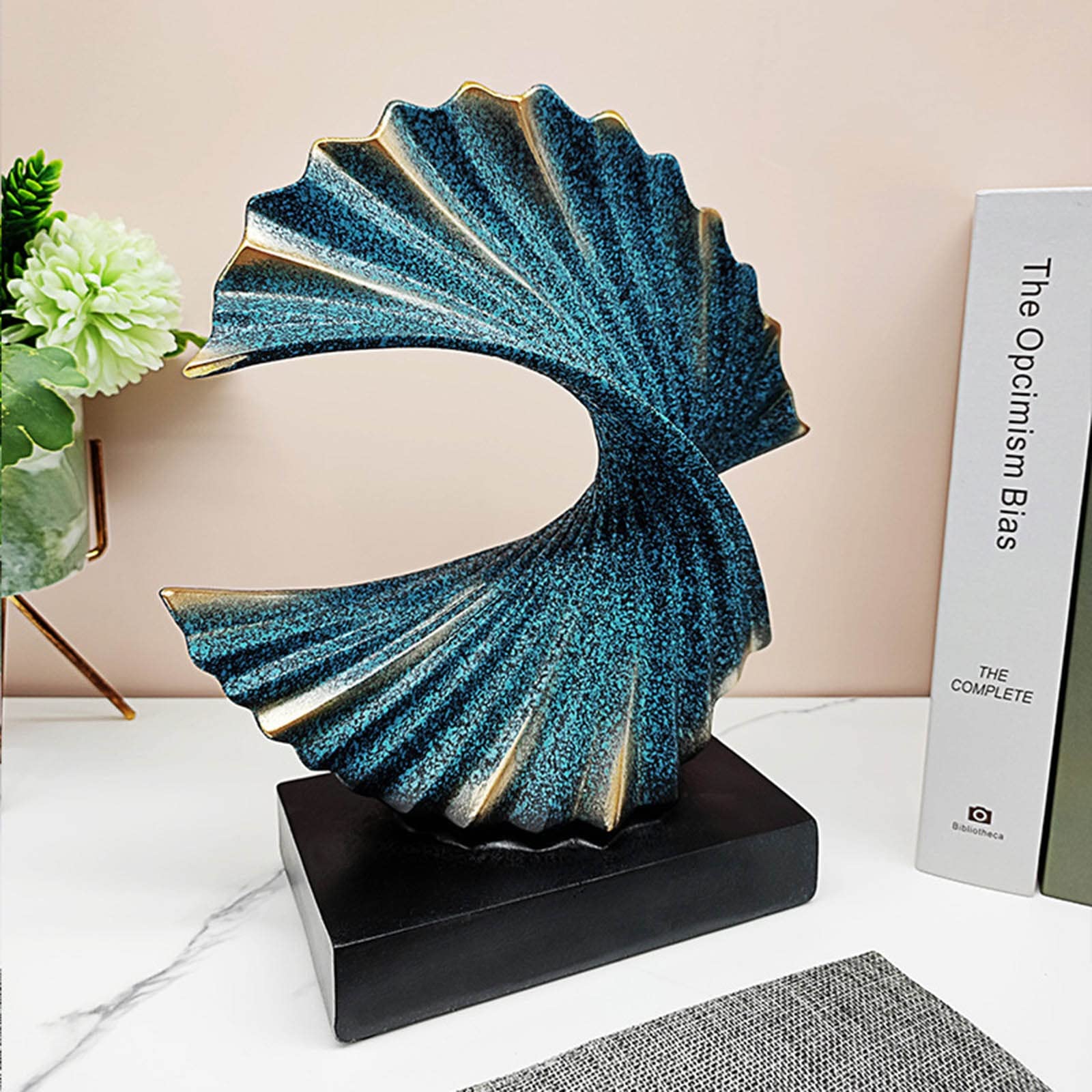 Amazon.co.jp: 彫像 現代の抽象彫刻 シェルの彫刻 抽象芸術 樹脂