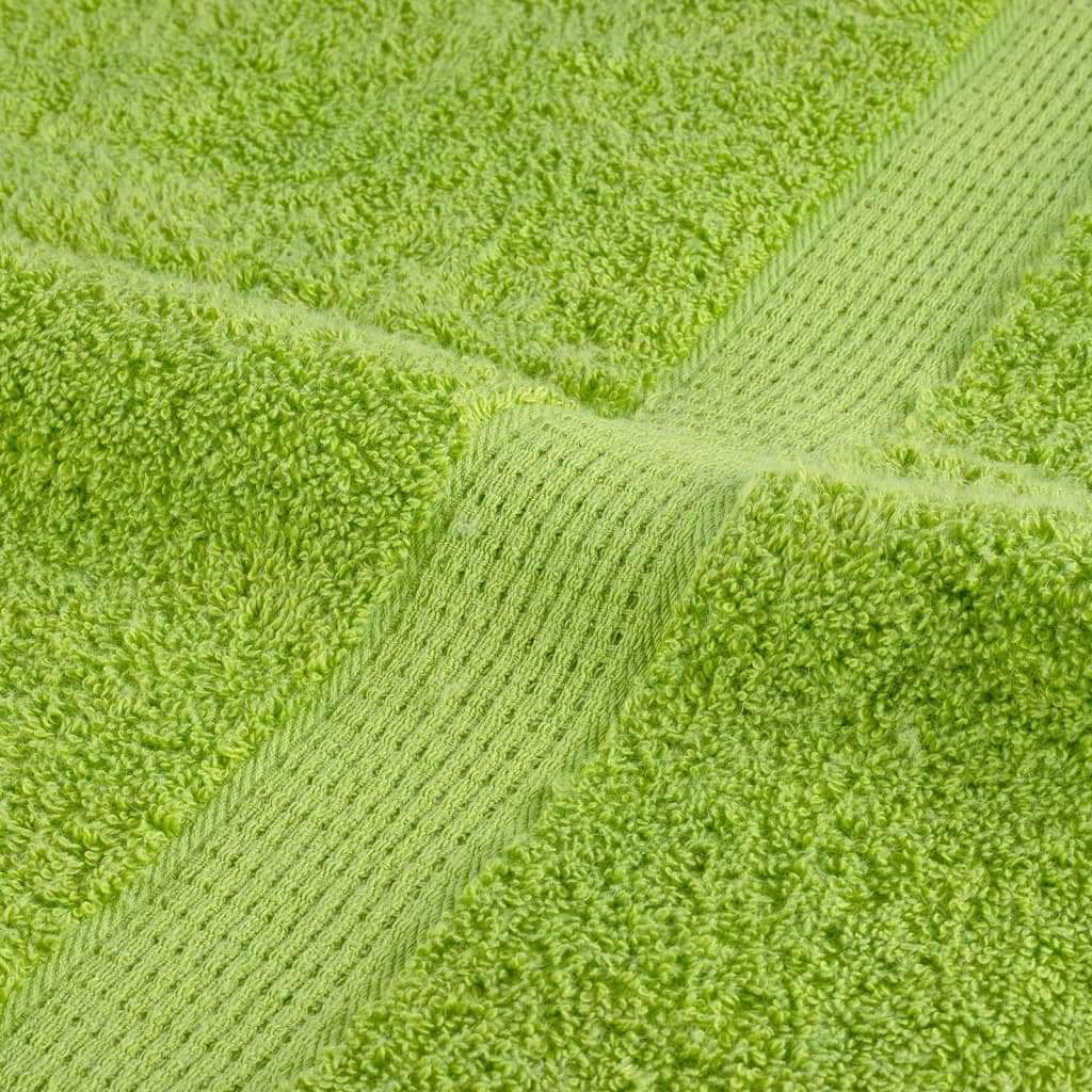 SOLUND Toallas de mano de primera calidad, 10 unidades, color verde manzana, 100 x 200 cm, 600 g/m², toallas de rizo de algodón absorbentes, con lazo para colgar, para baño, playa y bienestar