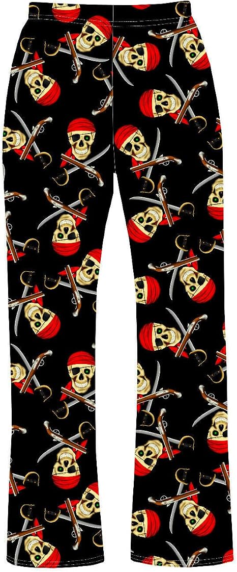 Insanity Pirate Skull Guns Swords Printed Loungewear Pyjamas Pants