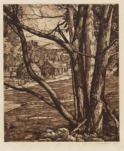 Luigi Lucioni Tree Rhythm 1953 Impression sur toile sur châssis en bois Tableau parfait pour la décoration murale