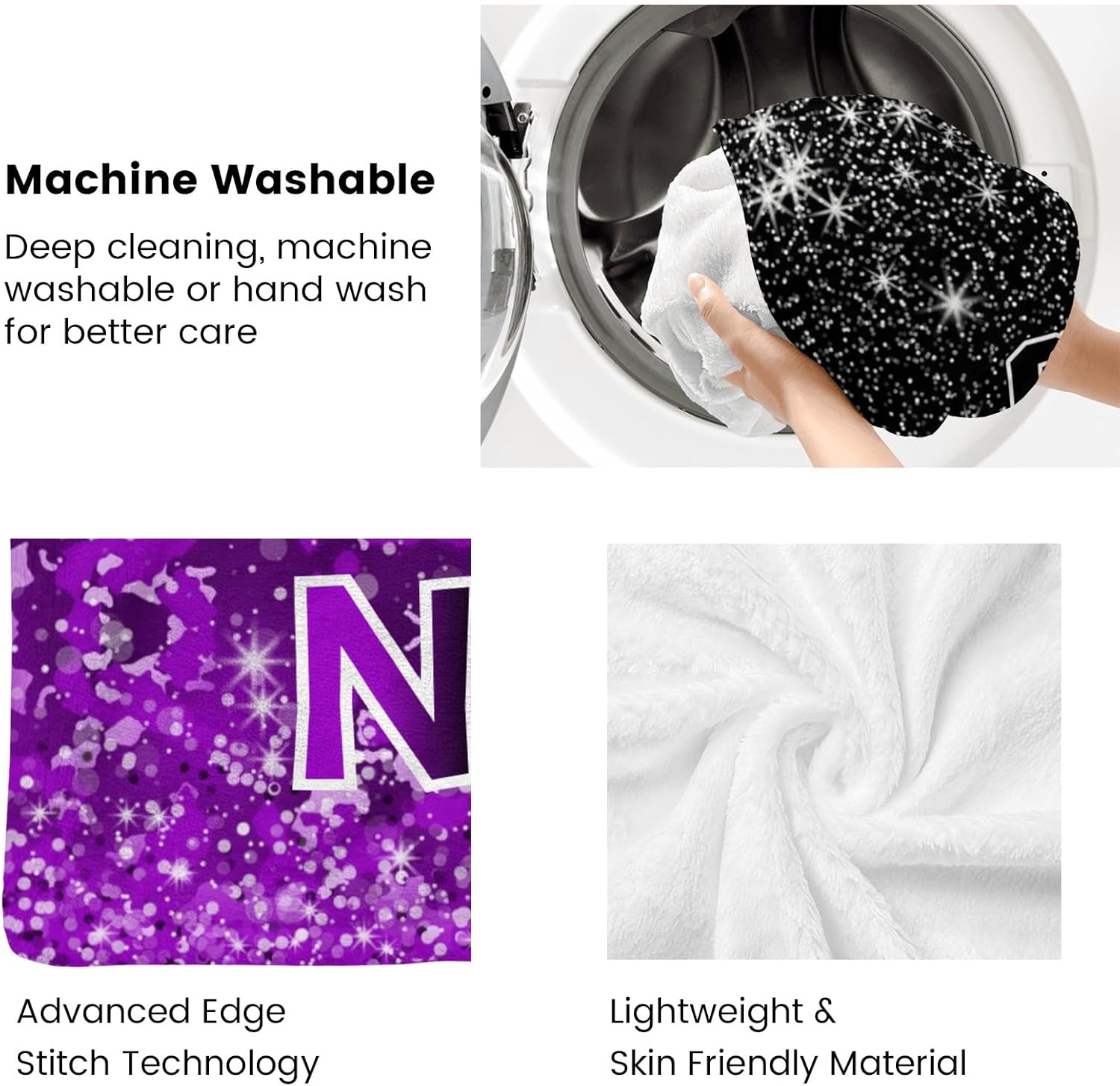 Cheer Personalized Name Blankets Custom Cheerleader Blanket Flannel Throws Blankets for Bed Sofa Christmas Birthday Gift 60 X 80 inch (Purple)