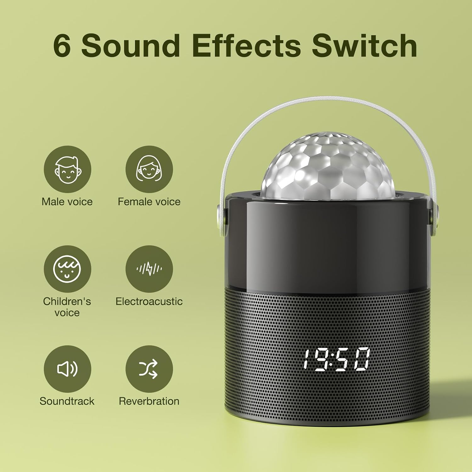 Image showing the six sound effects available on the MOMOHO B21 microphones.