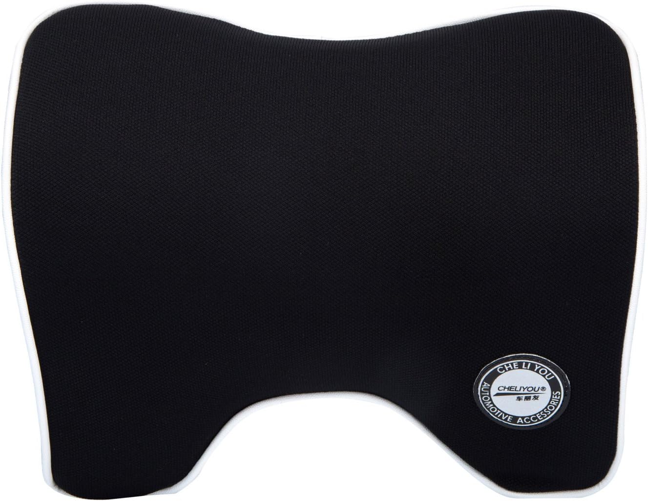 Car Neck Pillow with Memory Foam Neck Support for Car Seat Headrest (Black)