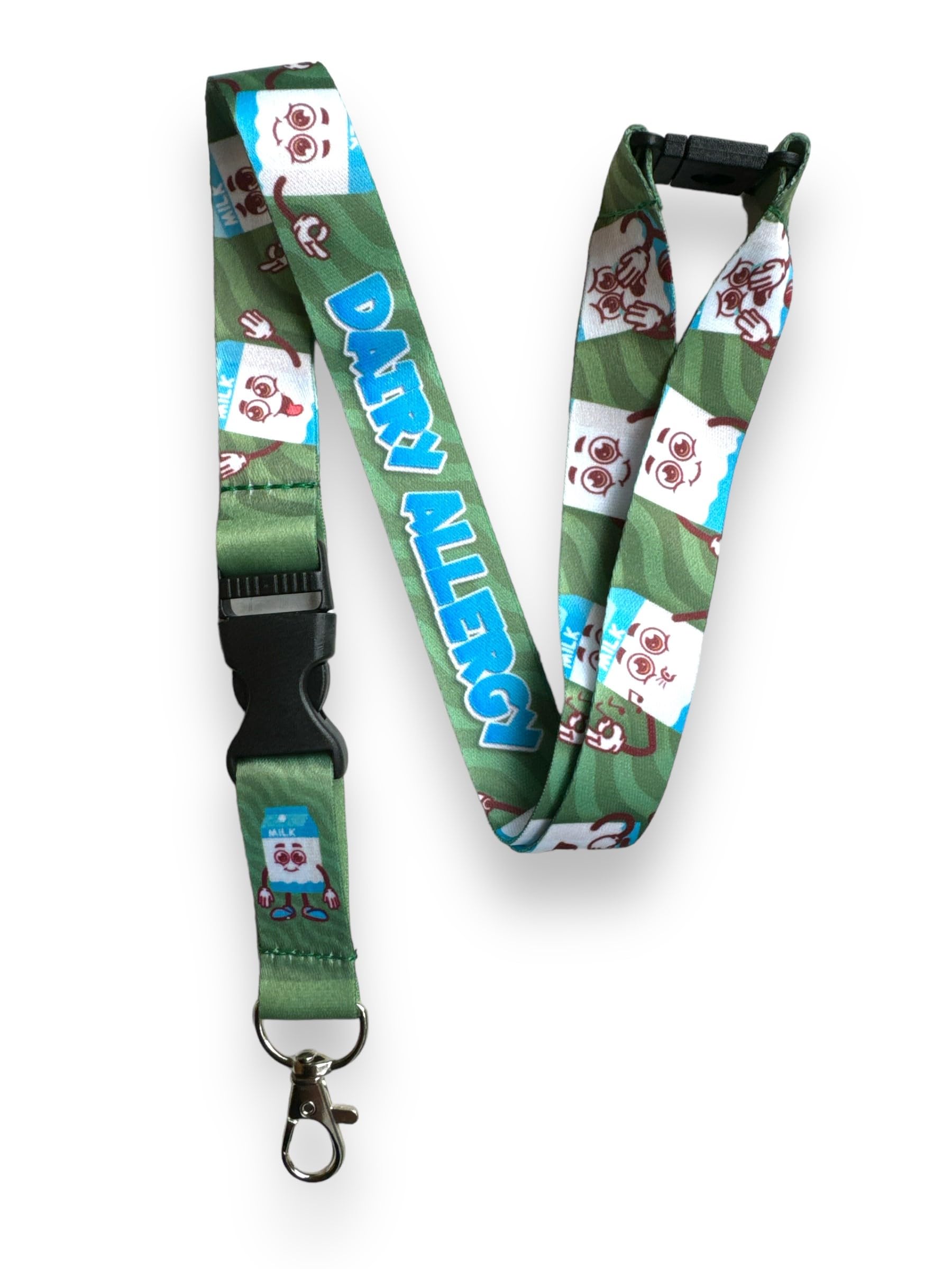 PAC Supplies Global Allergy Awareness Lanyard/Badge Holder Adult Size - (Dairy Allergy)