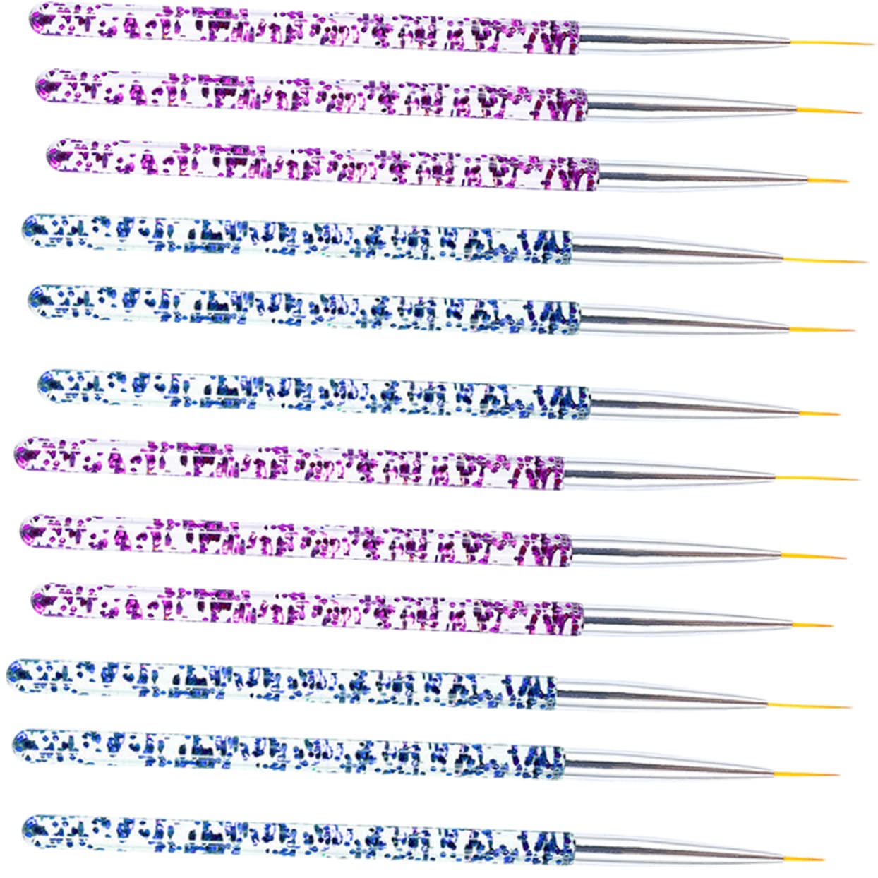 WOFASHPURET 12 pcs Nail Art Brush Stylish Striping Pens for DIY Nail Painting Design for Home Salon Use