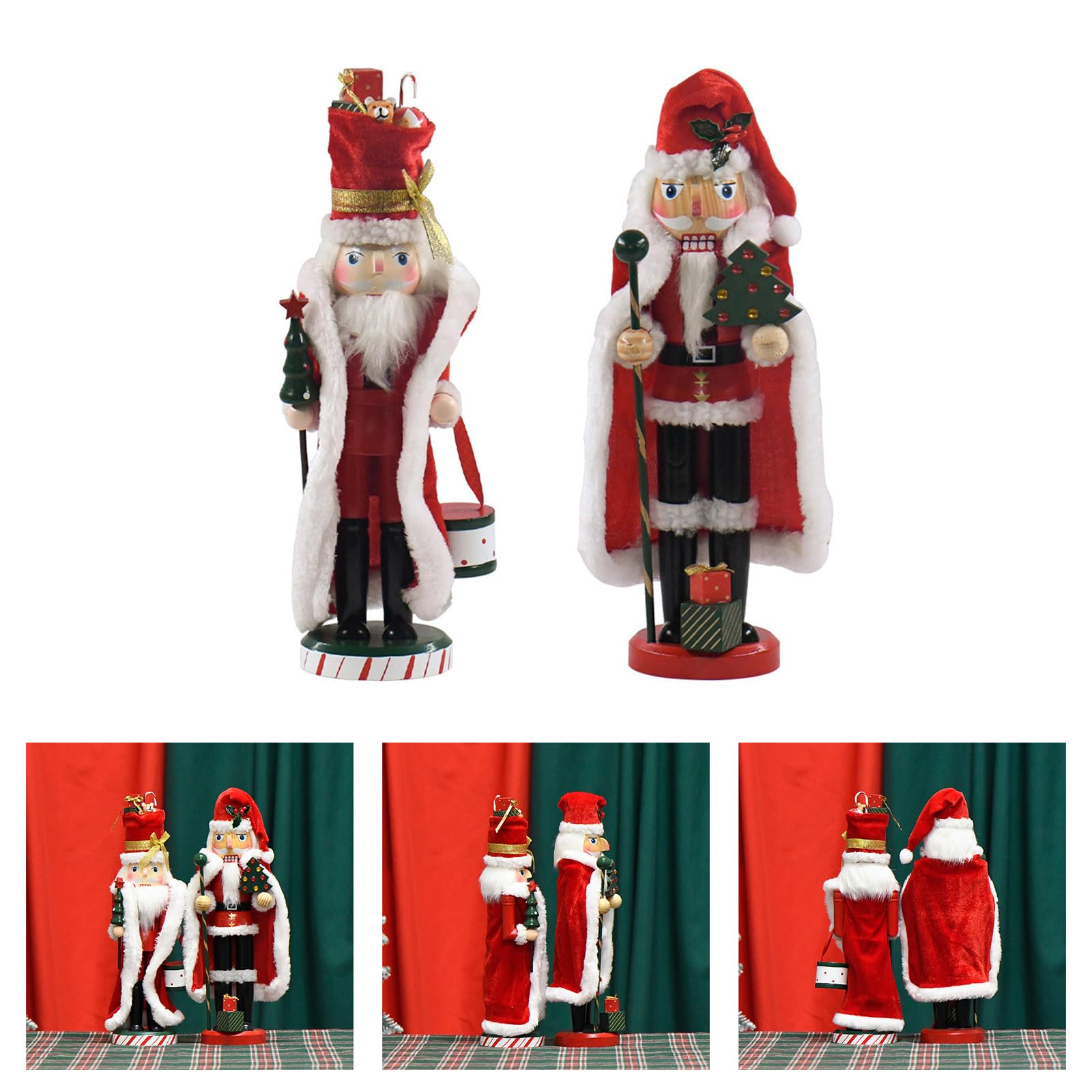 Ornamento Babbo Natale in Legno Realizzato a Mano, Decorazioni Natalizie, Ideali per Decorazioni per la casa e Feste Decorazione in Legno Babbo Natale