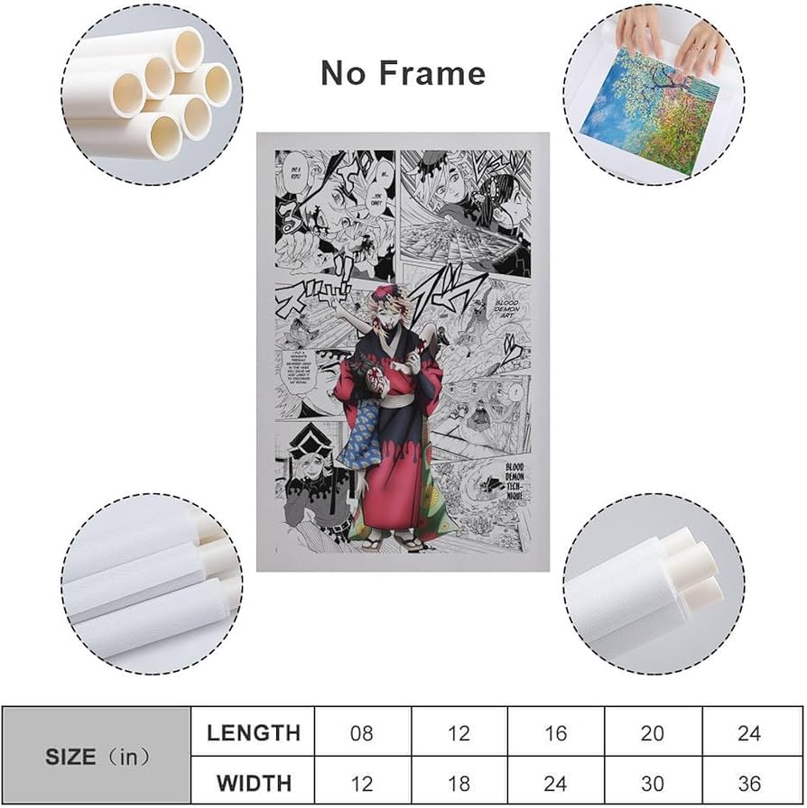 Amazon.co.jp: 鬼滅の刃コミックポスター - 童磨 キャンバス 芸術 壁