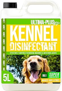 ULTIMA-PLUS XP Kennel Kleen - Concentrated Formula Kennel Cleaner, Disinfectant, Sanitiser & Deodoriser, For use in Kennels, Catteries, Hatches and More, Lemon Fragrance, 5L