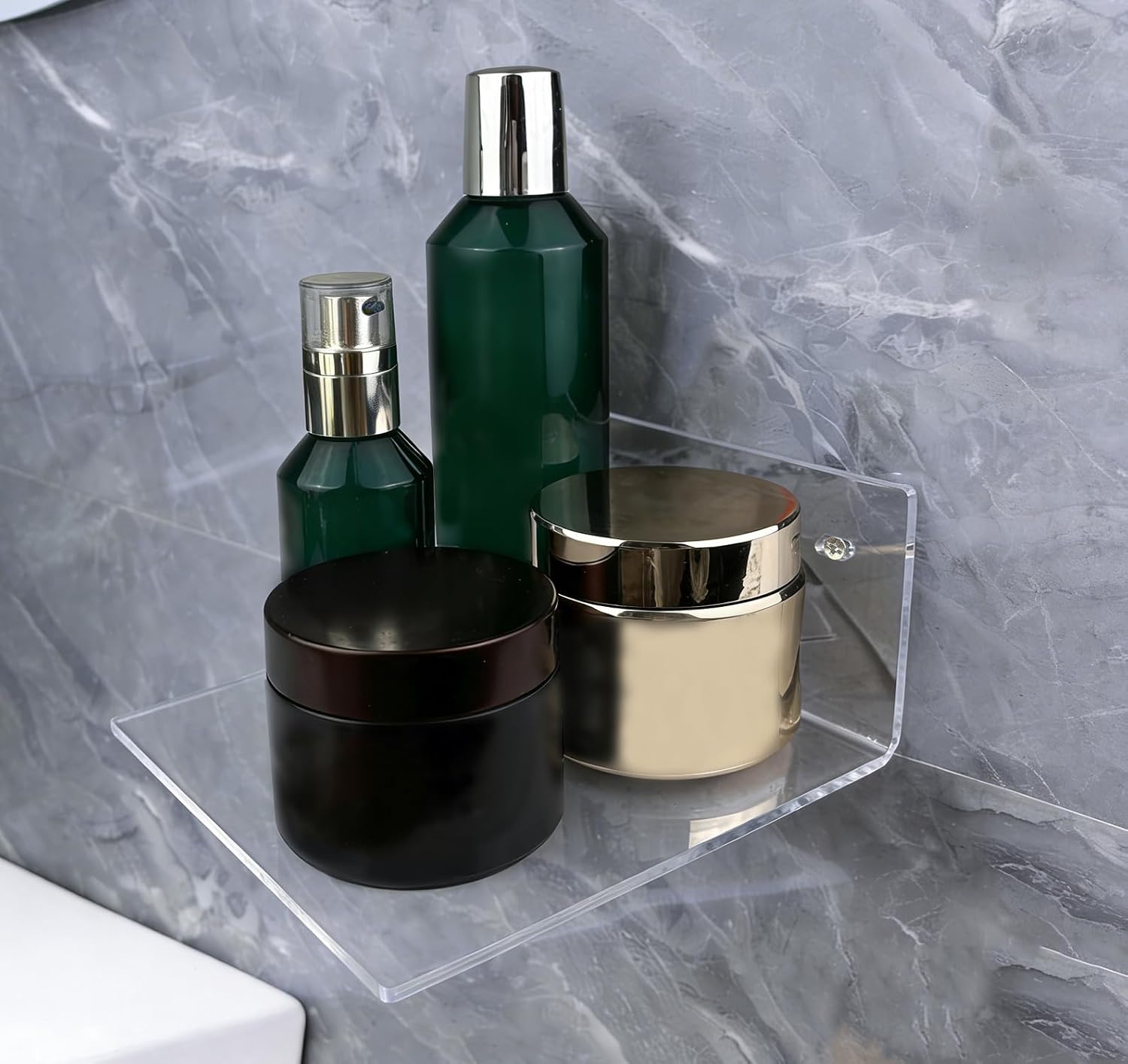 2 Pcs Clear Acrylic Floating Wall Shelves, Small Floating Shelves for Wall Shelf Acrylic Display Ledges, Small Corner Shelf for Bedroom Bathroom Book Speaker Hanging Shelves - Clear (6 Inch 2Pack)