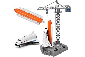 NASA Space Shuttle Launch Playset Toy for Kids, Pretend Play 2-in-1 Rocket...