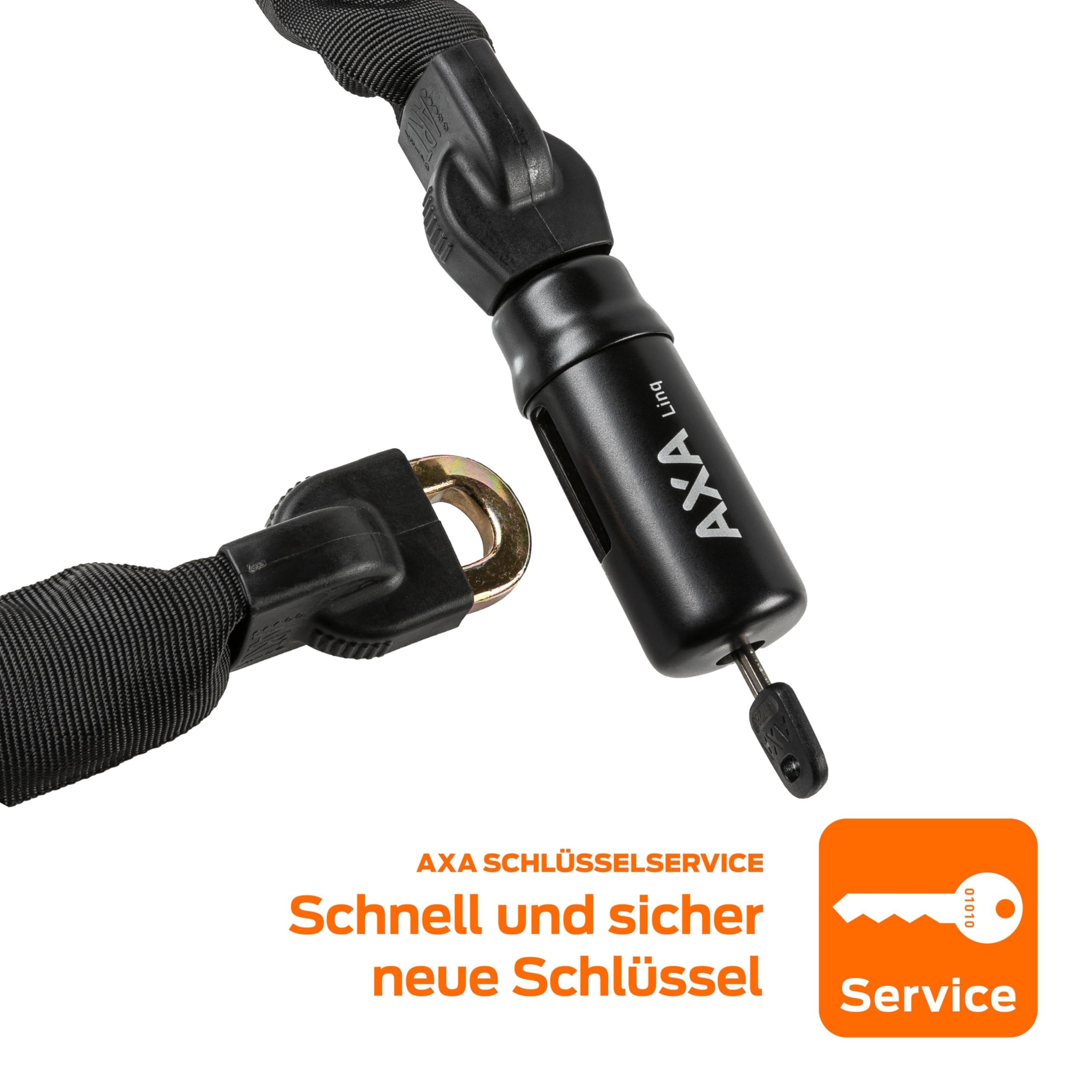 AXA Linq 180 Kettenschloss – Länge 180 cm – Sicherheitsstufe 14 – Stahlglieder 9,5 mm – Fahrradschloss Hohe Sicherheit