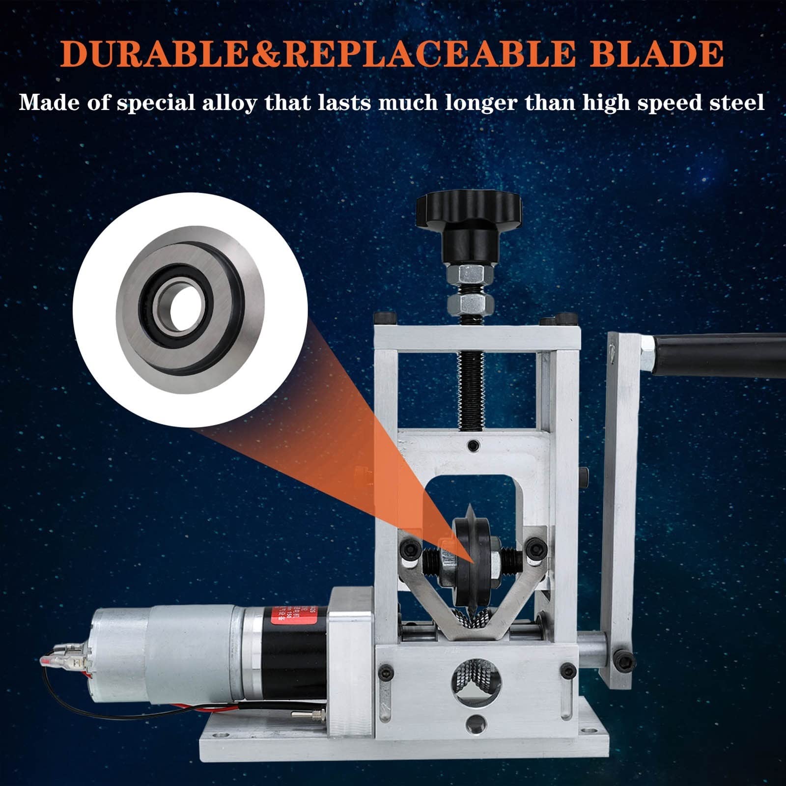 Macchina for sbucciare elettrica automatica Spelafili manuale a manovella Strumento di riciclaggio for spelatura cavi in ​​filo rame Per principianti e professionisti(1 PC Blade Only)