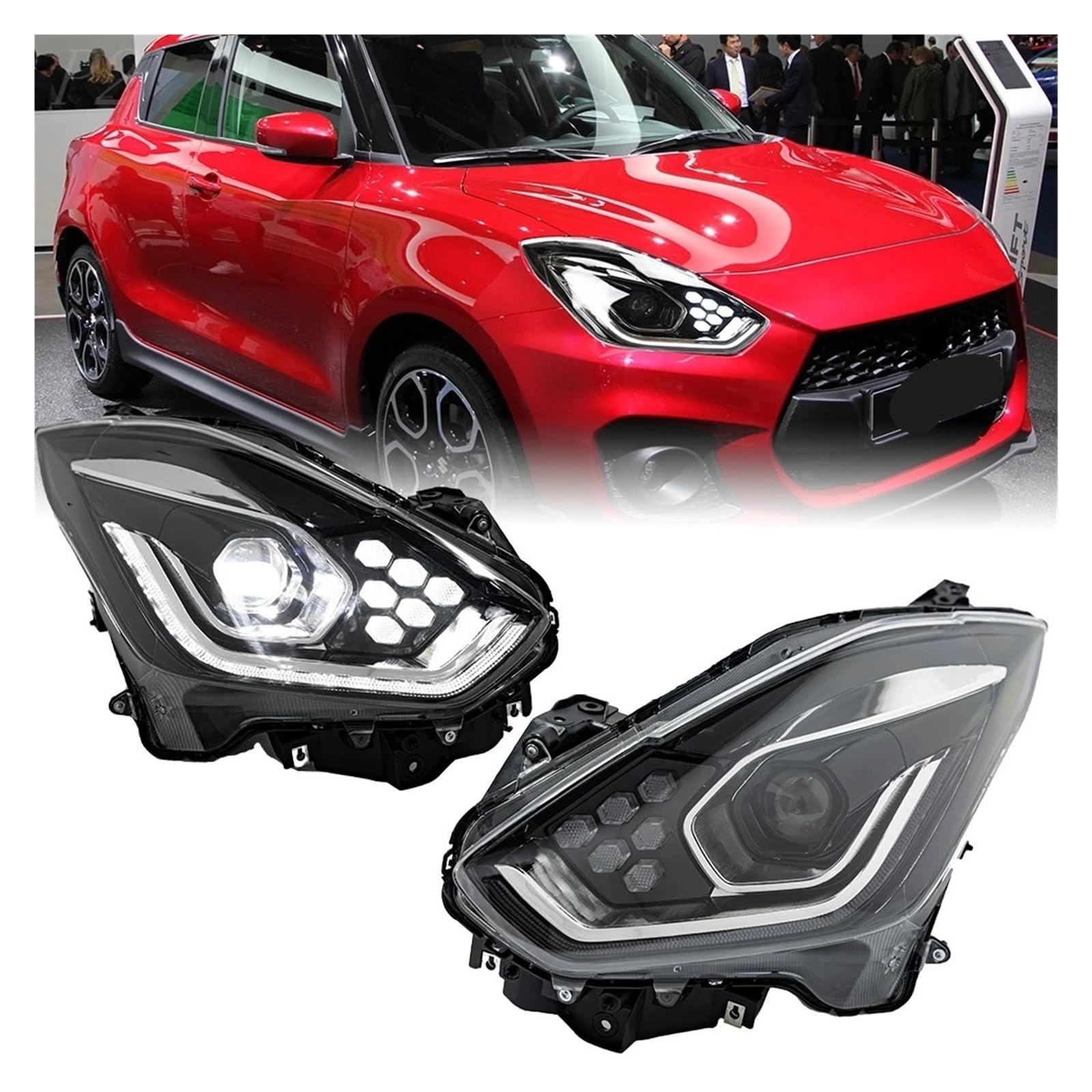 CMIJAHU Fit For SUZUKI Swift 2018-2021 LED DRL Hella Xenon Lens Hella Hid H7 Car Accessories Headlight(Left hand drive)