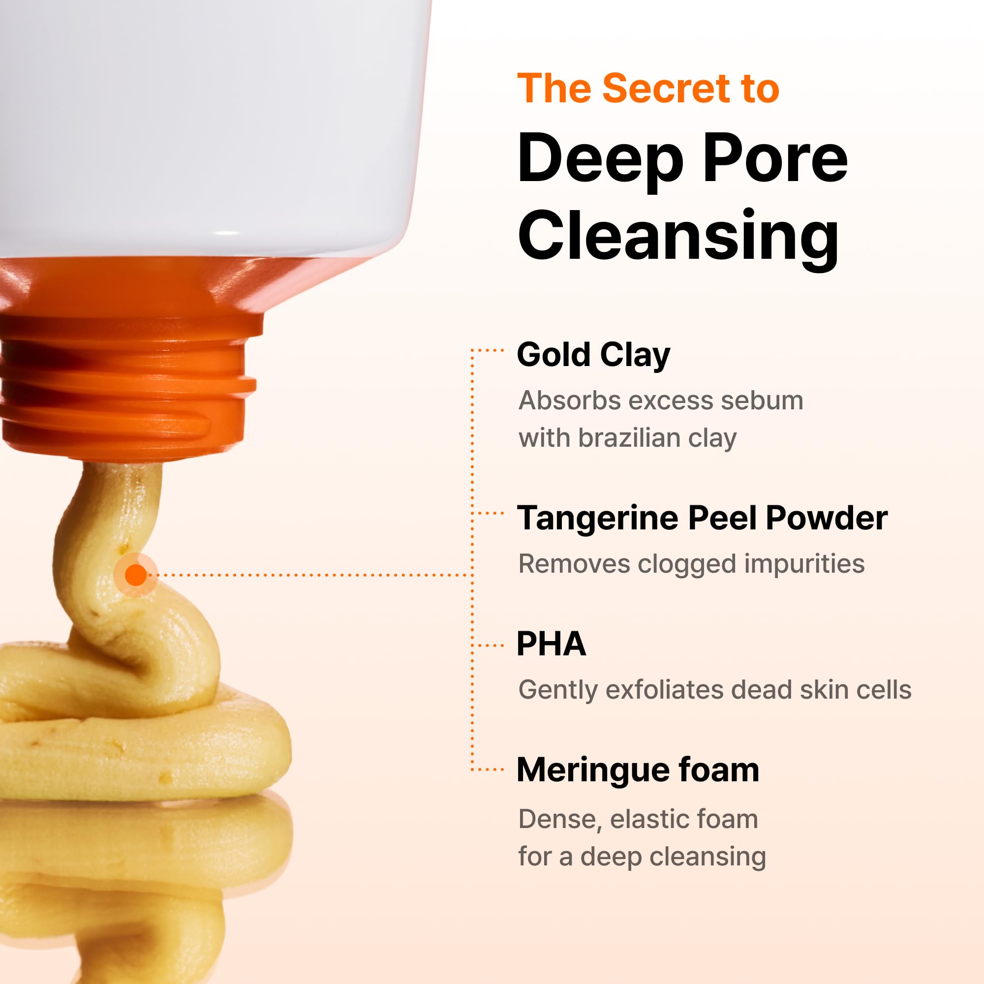 DearKlairs Freshly Juiced Vitamin Clay Mask Cleanser, Deep Pore Wash, Clear Radiant Skin, Glutathione, Tangerine peel powder - Image 4