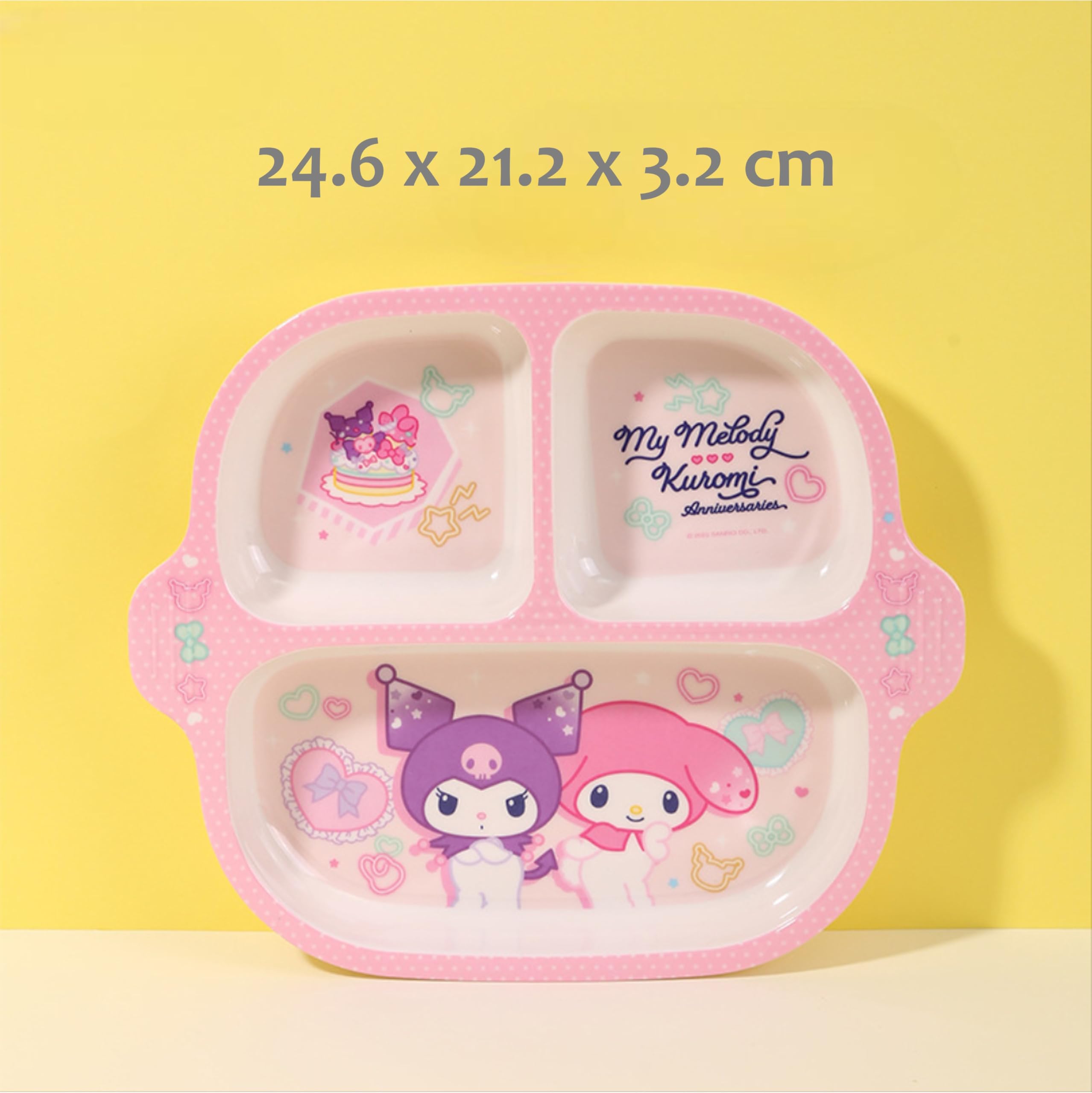 Kuromi & Melody Dinnerware Flatware Meal Set – Plate Bowl Cup Spoon, 4 pieces