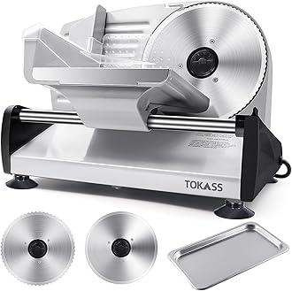 200W Meat Slicer Machine for Home Use,Deli Slicer with 2 Removable 7.5'' Stainless Steel Blades,Adjustable Dial for 0-15mm, Electric Food Slicer for Meat, Cheese, Bread,Child Lock,Easy to Clean,gift