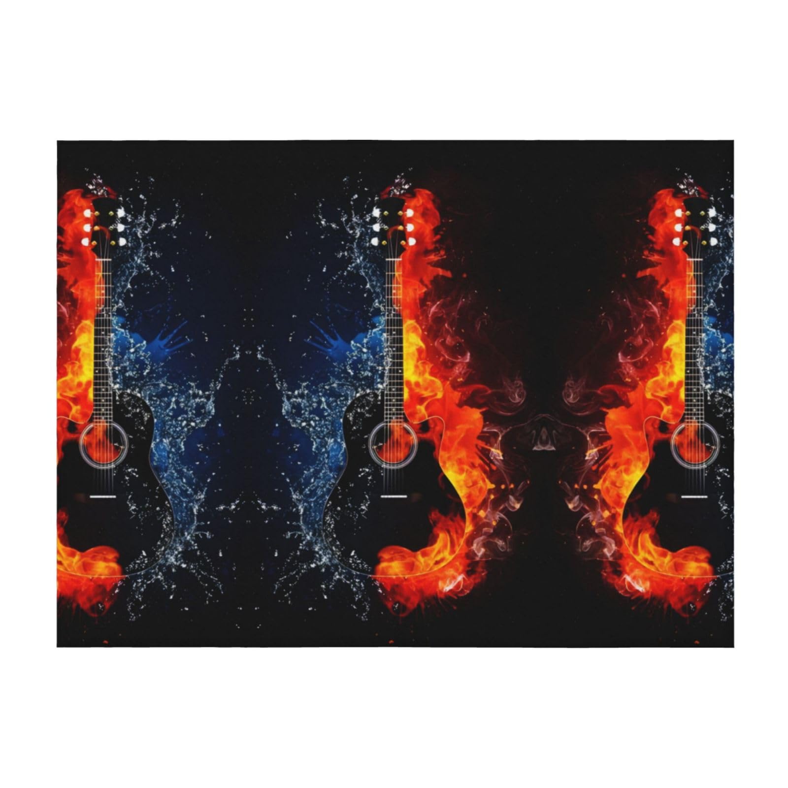 Couverture de climatisation lit et canapé grand plaid guitare imprimé 203x152cm