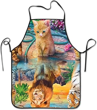 Delantal de cocina con diseño de tigre y leopardo, diseño de leopardo