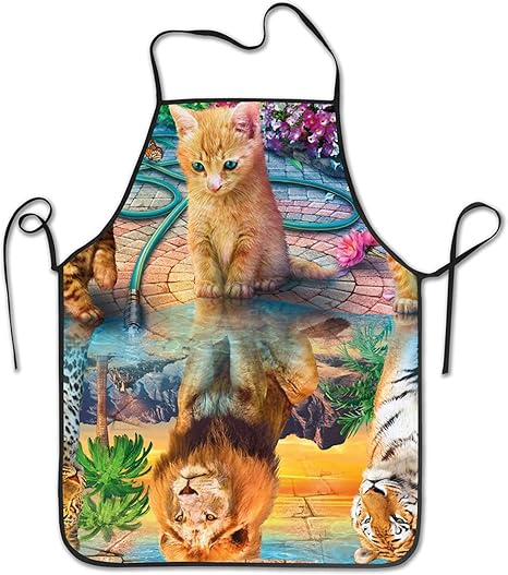 Delantal de cocina con diseño de tigre y leopardo, diseño de leopardo