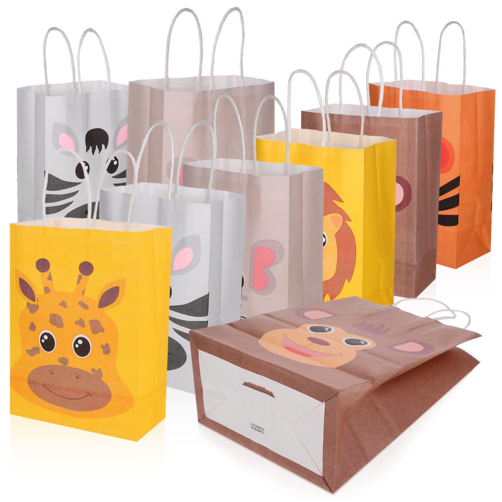 PLAFOPE Bolsas De Infantiles 24unids Cumpleaños Fiestas De Papel Animales Asas Para Fiestas