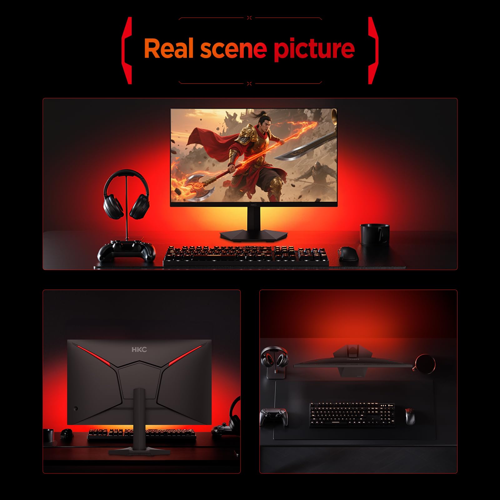 HKC G27H2DPro 27-calowy monitor do gier 2560 x 1440 220 Hz szybki IPS, 1 ms DP/HDMI DisplayHDR400 VESA czarny