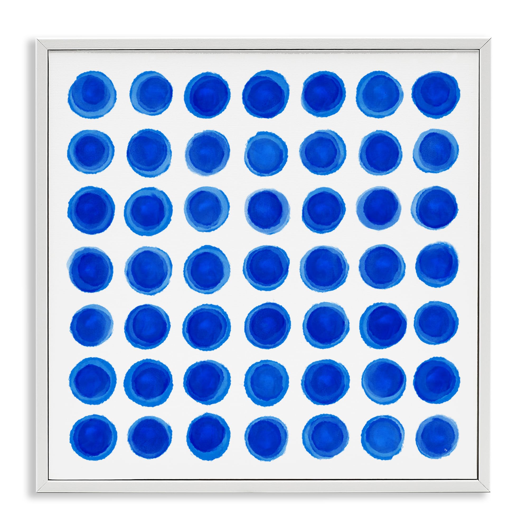 Stupell Industries Coastal White (Textured) Blue Dots Uniform Pattern, 17 X 17 Inch Framed Giclée Print